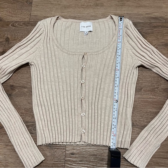 Pink Rose Button-up Cropped Sweater - Size Medium - Picture 5 of 12